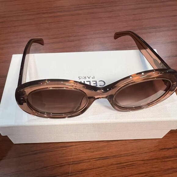 CELINE Triomphe 01 Sunglasses In Acetate BROWN CRYSTAL - Picture 2 of 7